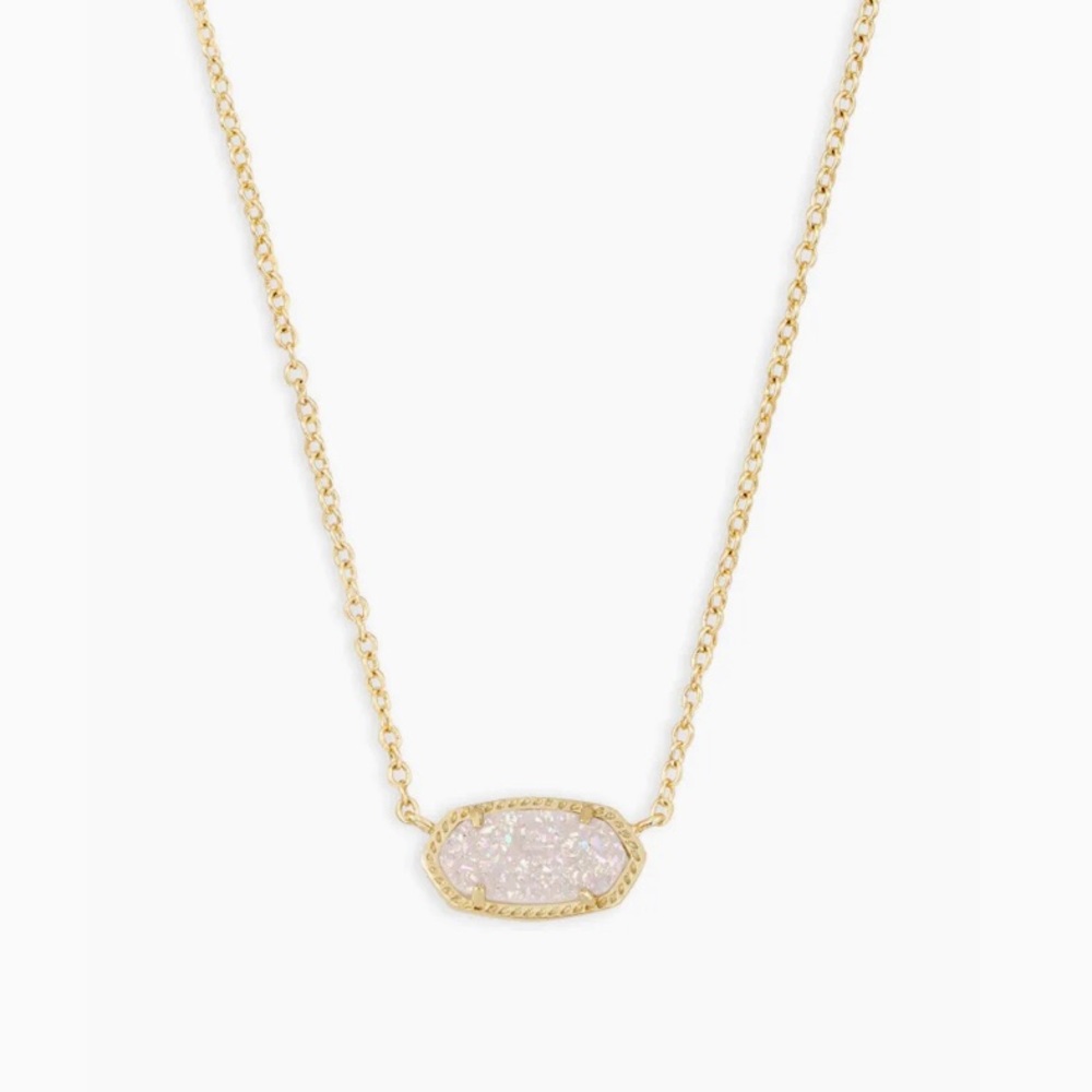 Kendra Scott Elisa Gold Pendant Necklace In Iridescent Drusy